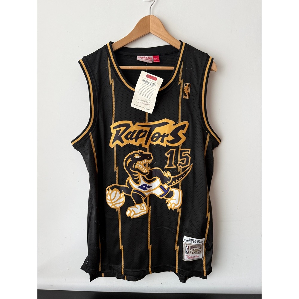 Mitchell & Ness Vince Carter Toronto Raptors 1998-99 Jersey Black Gold Men Large